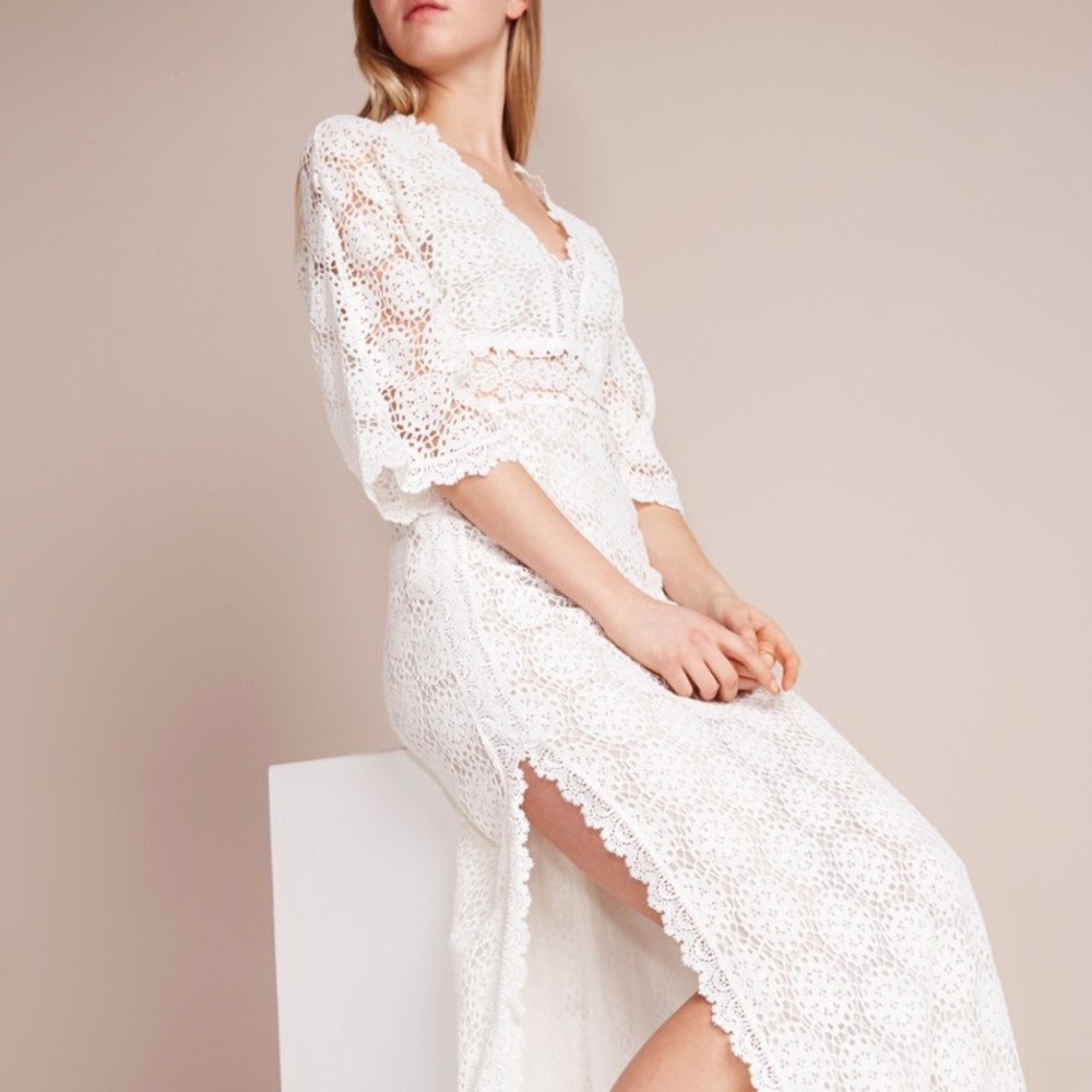 ba&sh Lorr V-Neck Crochet Lace Maxi Dress - Picture 1 of 12
